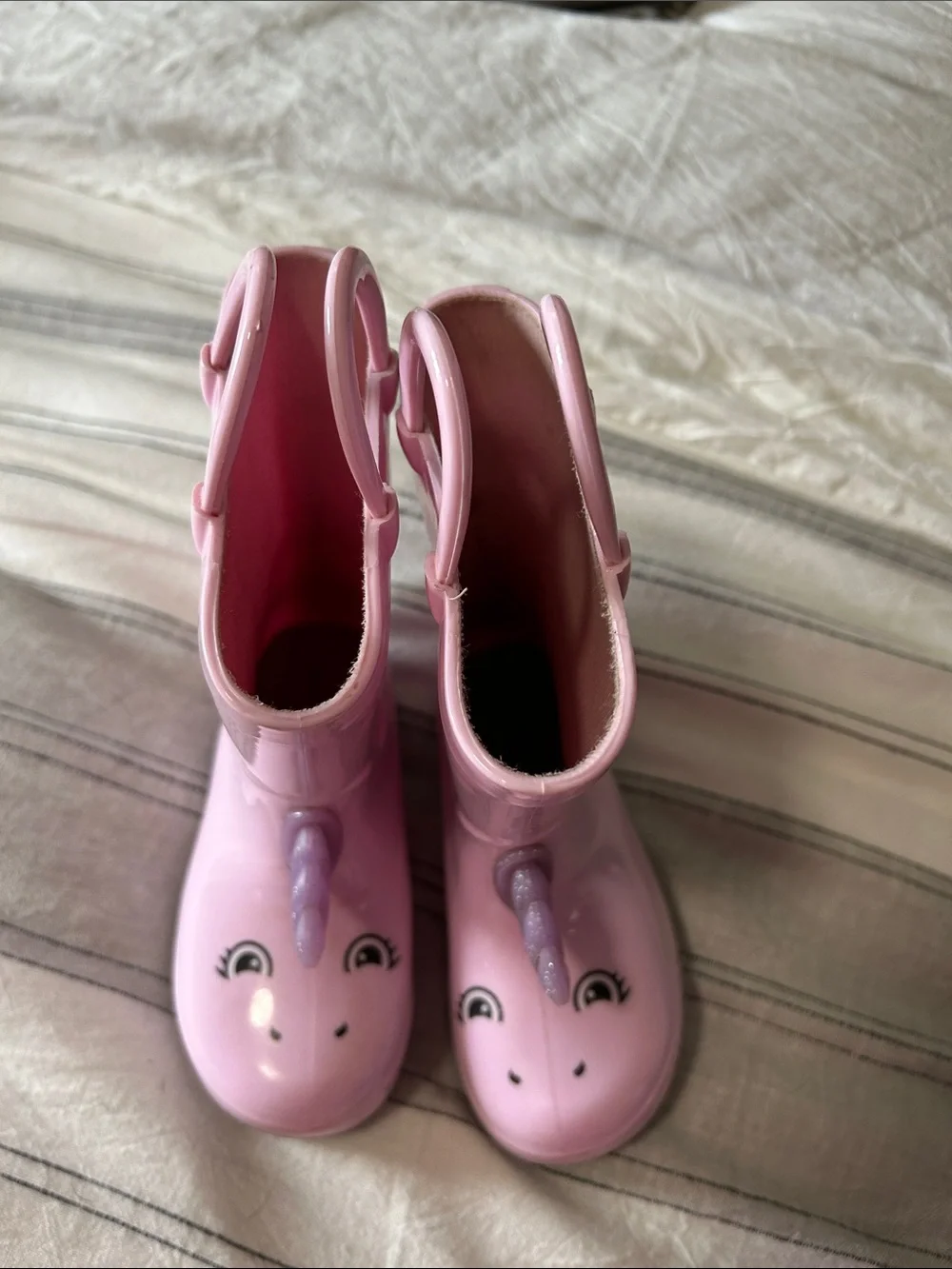 Pink Unicorn Kids Rain Boots 8